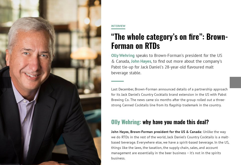 BrownForman on RTDs justdrinks magazine Issue 36 February 2021